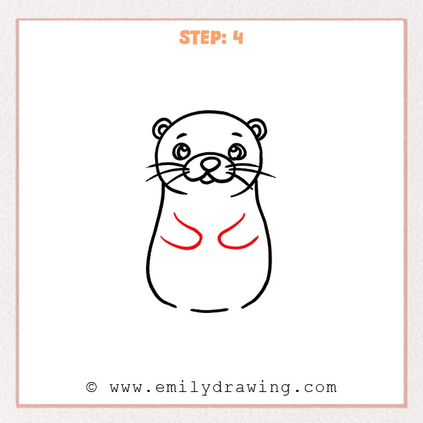 how to draw a sea otter - Step 4